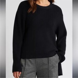 GREY LAB Los Angeles wide neck sweatshirt one side tie cuff ties black sz small